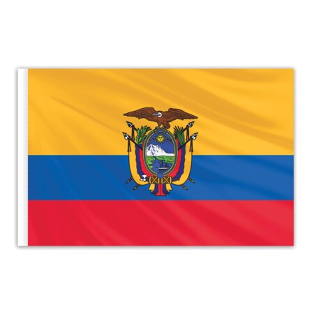 Ecuador Indoor Nylon Flag With Seal 2'x3'